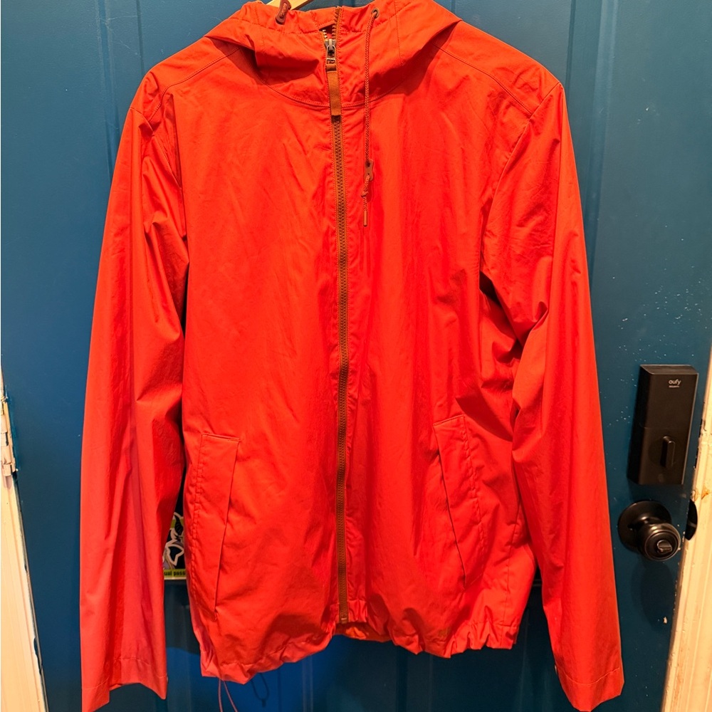 REI Orange Hooded Rain Jacket